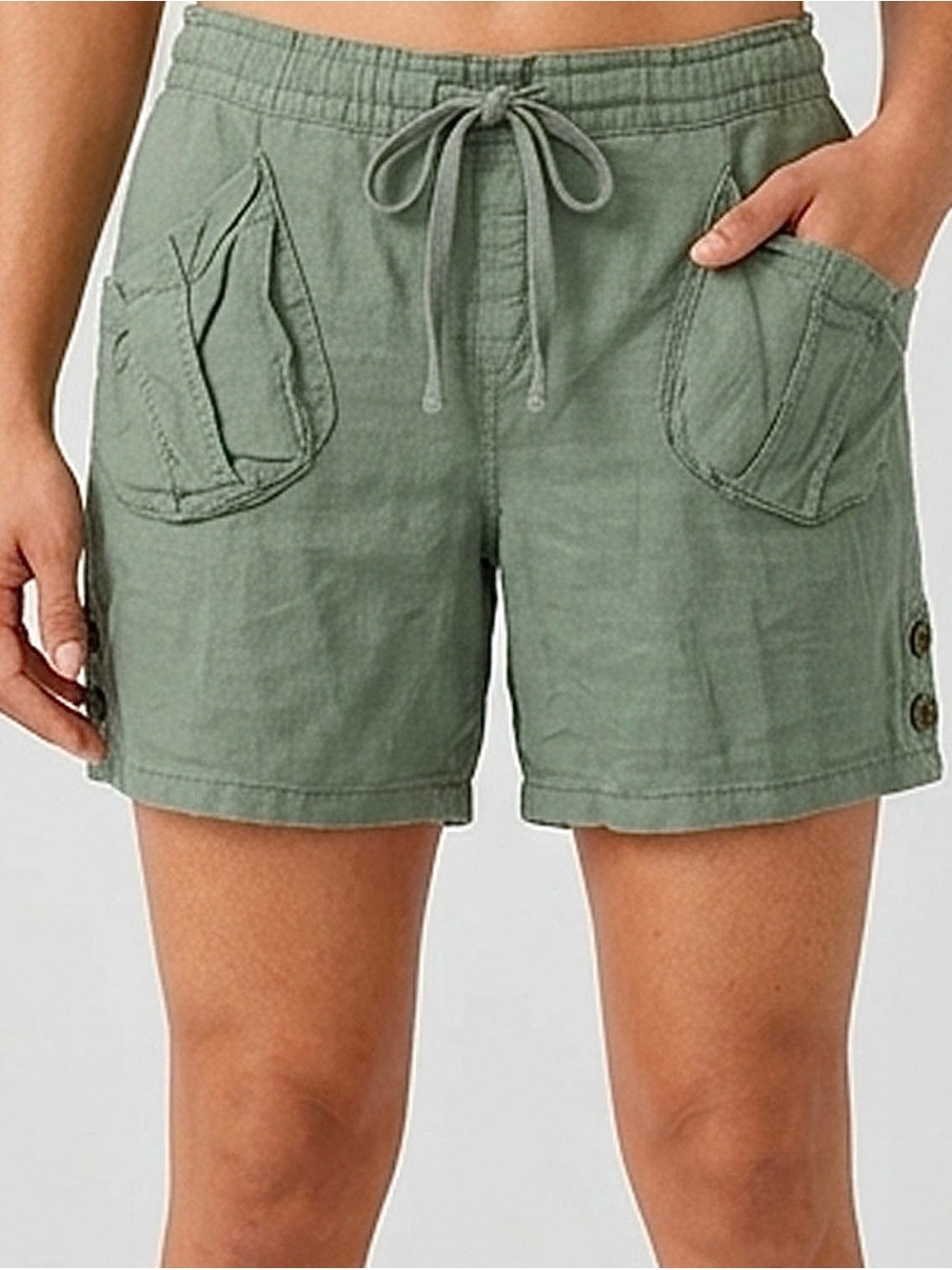 Free People Linen Cotton Blend Cargo Shorts Size 6